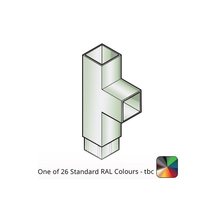 75x75mm Flushjoint Aluminium Square Downpipe Branch 92.5 Degree - One of 26 Standard Matt RAL colours TBC