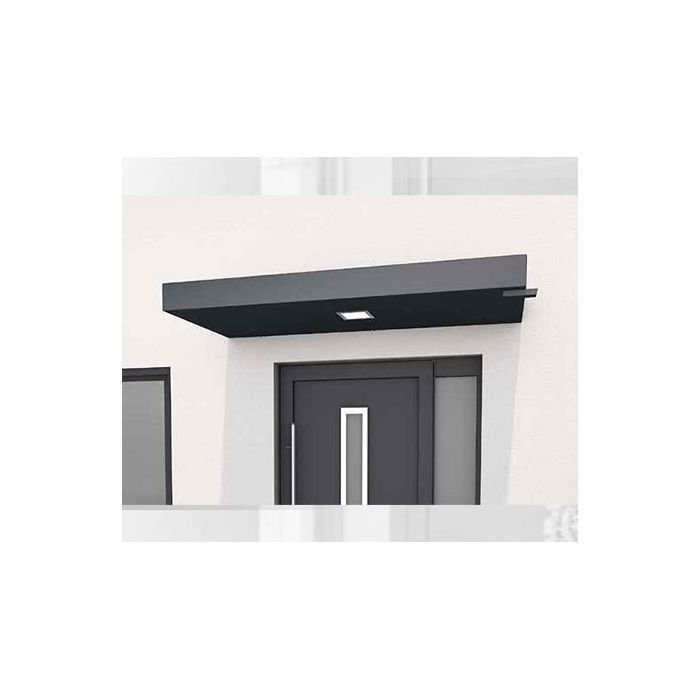 BS160-200 Aluminium Canopy - from 160 up to 200 x 90cm plus LED light and Waterspout - RAL7016 Anthracite Grey