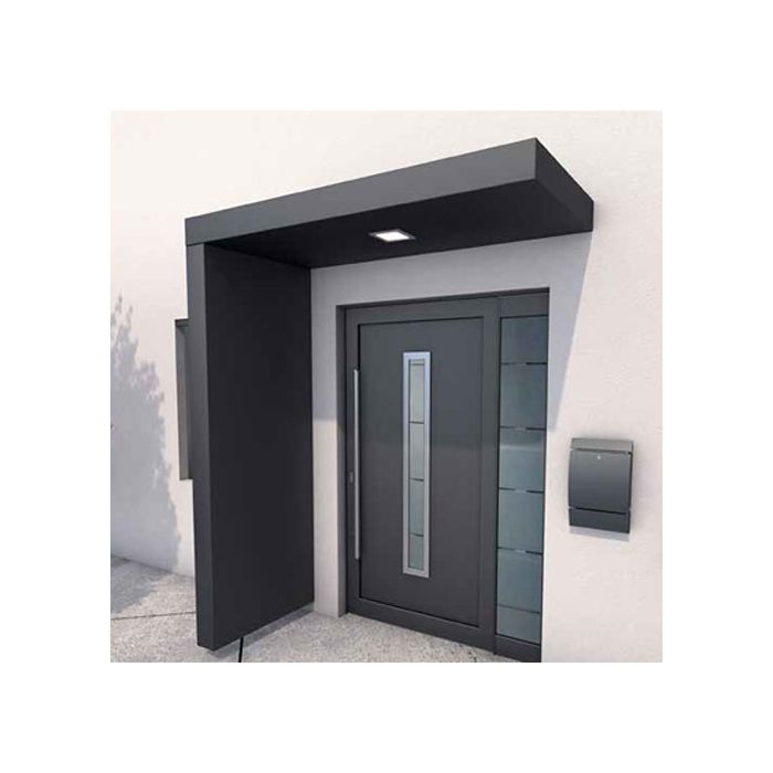 BS201-250 Aluminium Canopy from 201 up to 250 x 90cm with Side Panel plus LED light - RAL7016 Anthracite Grey