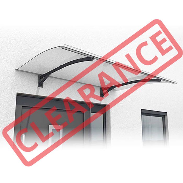 L150 PT Shield Canopy Secco 150 x 90 x 22cm - 3mm Clear Acrylic Top and RAL7016 Aluminium Support Arm - to clear